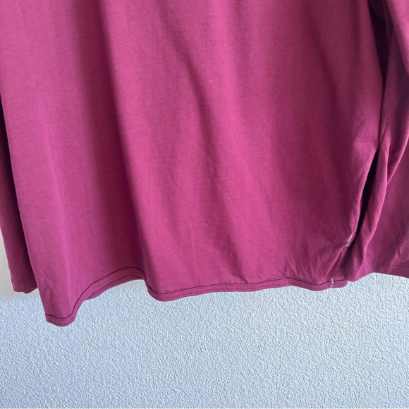 M.Singer Mens Long Sleeve Cotton Burgundy Tee - Picture 3 of 11
